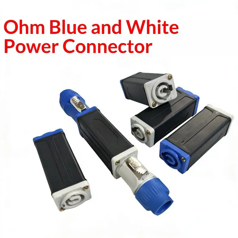 1Pcs Speakon Panel Mount Straight Adapter Blue White LED PowerCon AC Coupler Adapter Extender Connector