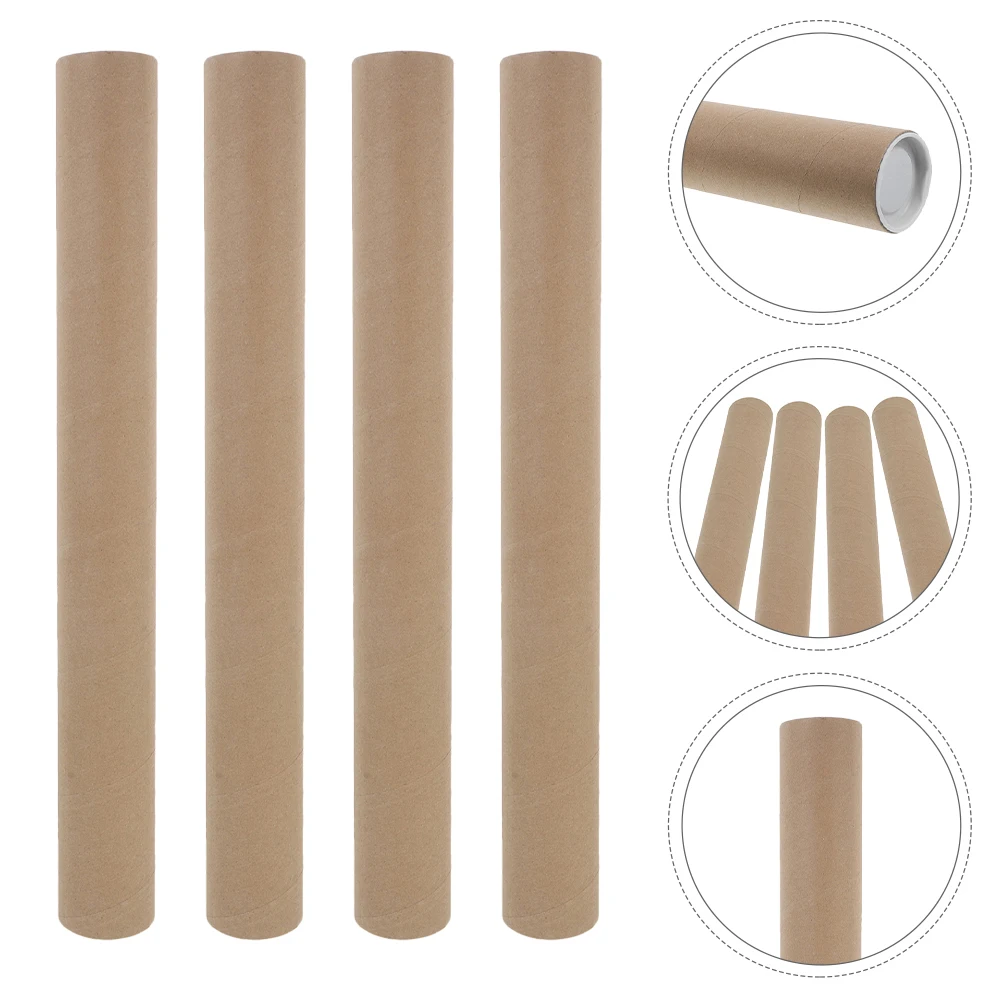 

10 шт., почтовые бумажные тюбики, крафт-многоразовые прочные круглые тюбики для плакатов, транспортировочные тюбики для художественных принтов, документов, карты, хранения, транспорт