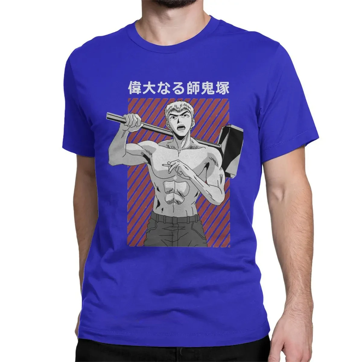 Round Neck Cotton Tops T Shirts Anime Harajukkuu Tees Adult Clothing Fun Eikichi Great Teacher Onizuka GTO Tee Shirt For Men