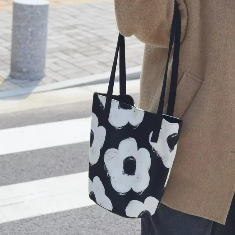 

Модные холщовые сумки большой вместимости с принтом, унисекс, повседневная универсальная сумка через плечо в студенческом стиле, подходит для поездок на работу