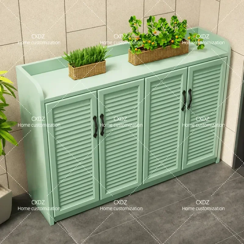 Outdoor All Aluminum Alloy Locker Waterproof Sunproof Storage Cabinet for Garden Villa Courtyard Balcony