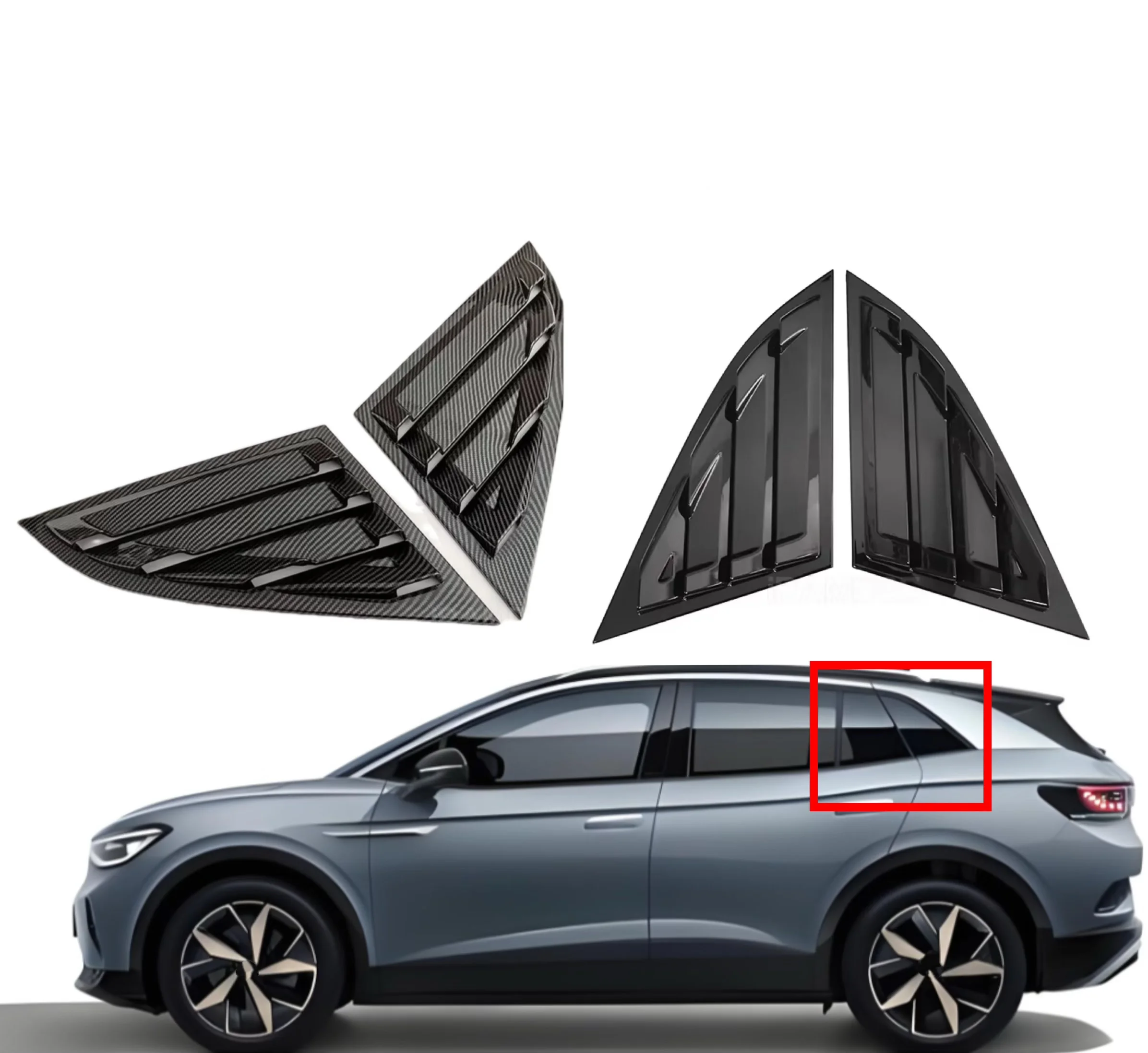 

Rear Window Louver Shutter Cover Fit For Volkswagen ID.4 ID4 2021 2022 2023 Side Vent Trim Windshield Car Accessories