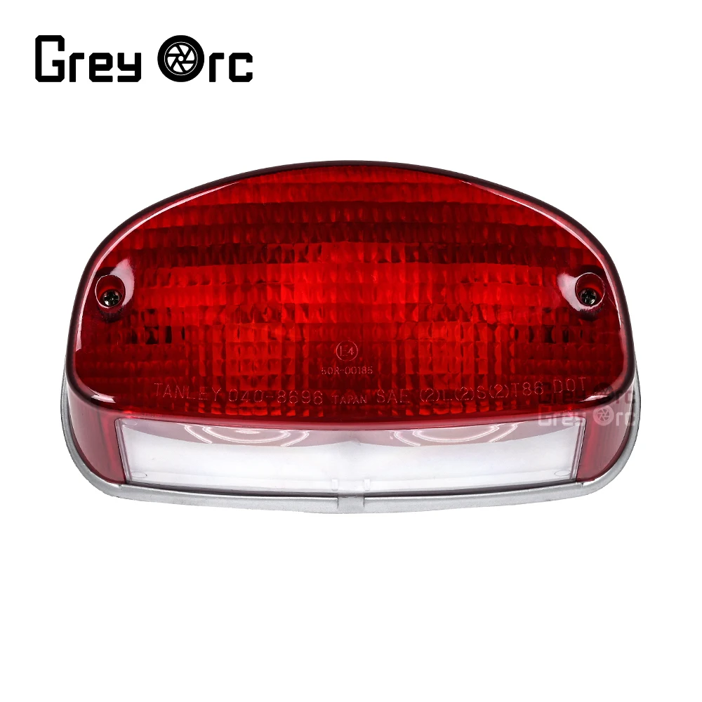 For Honda CBR1100XX Blackbird Shadow Spirit 1100 VLX 600 CB600 Hornet Suzuki GS500 Motorcycle Tail Light Rear Lamp Red Lens ABS
