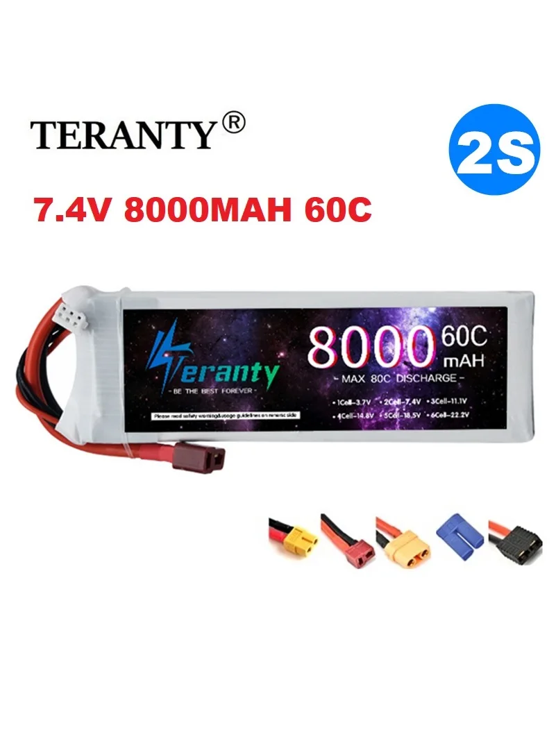 

TERANTY 60C 2S 8000MAH Lipo Battery For RC Model Toys Aircraft Boats Cars 7.4V 11.1V 14.8V 22.2V Rechargeable Battery