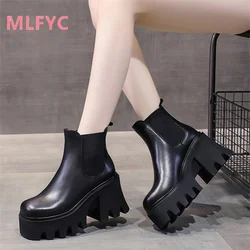 Simple Winter New Boots ladies Waterproof Platform High Heel Short Boots Women's Fashion and Casual Style mujer Boots