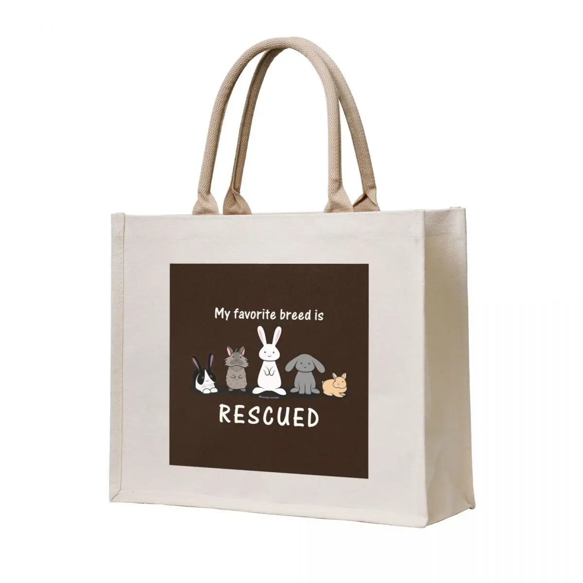 

My favorite breed is rescued - bunnies Tote Bag sac pour femme Shopper bag canvas tote bags