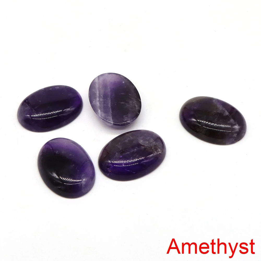 22x30MM Oval Cabochon Natural Stone Crystal Amethyst Tiger Eye Agate DIY Ring Earring Pendant Necklace Making Jewelry Accessorie