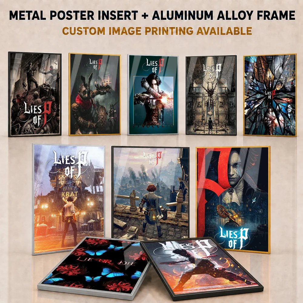 Lies Of P Framed Metal Print Customized Dark Folklore Illustration Wall Art For Game Room Or Streaming Studio Quest Lover Gift