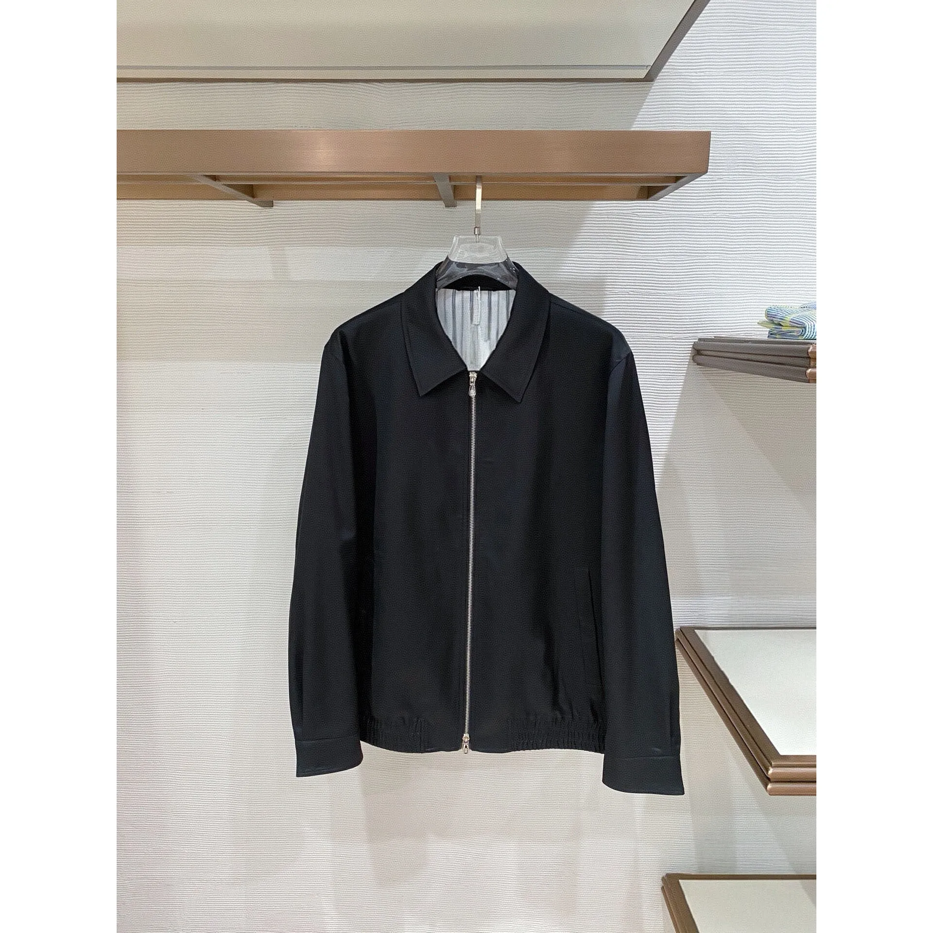 Italian BC old money style 26 spring lapel collar double zipper business simple versatile casual jacket