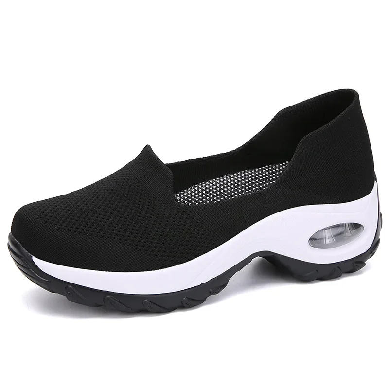 Shoes for Women Sneakers Platform Mesh Breathable Woman Running Shoes Flats Black Chunky Light Vulcanize Shoes Female