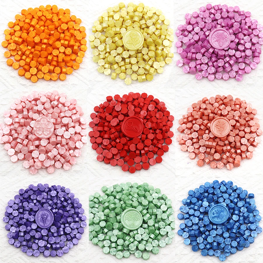 200pcs Octagon Sealing  Wax Beads for Wax Seal Stamp for Scrapbooking Cards Envelopes Wedding Invitations Gift Packaging