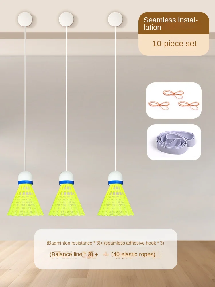 Single Trainer Rebound Self-Threading Sucker Simulator One Person Playing Elastic Swing Badminton