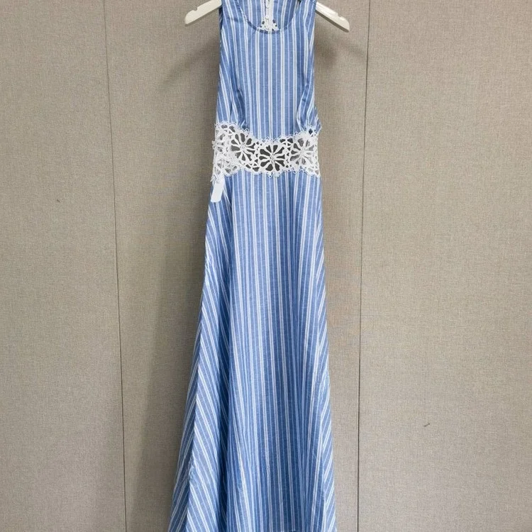 

MaSande Spring Summer New Women's n Sle Hollow out Embroidery Bal Dr High Waist A-Line Skirt Daily Wear