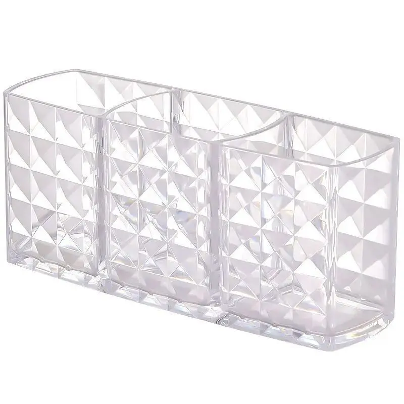 Acrylic Cosmetic Storage Box Makeup Brush Holder Organizer Lipstick Eyebrow Pencil Bathroom Storage Display Stand Diamond