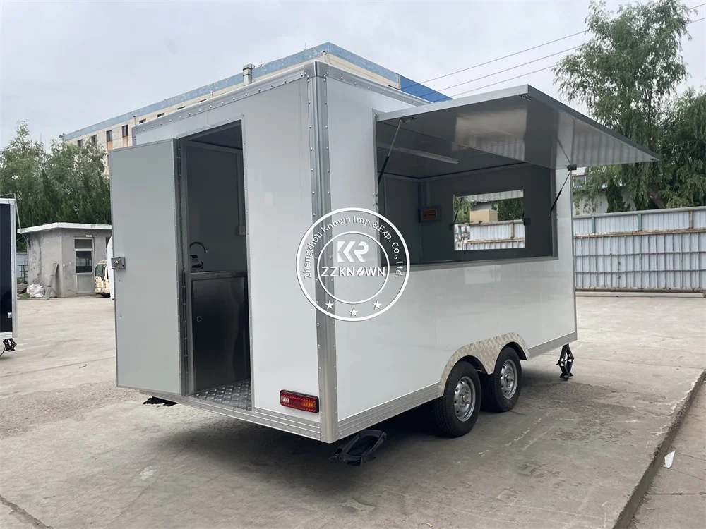 Ice Cream Fast Food Cart For Sale Concession Deep Fryer Food Trailer Fast Food Truck Boba Milk Tea Selling Cart