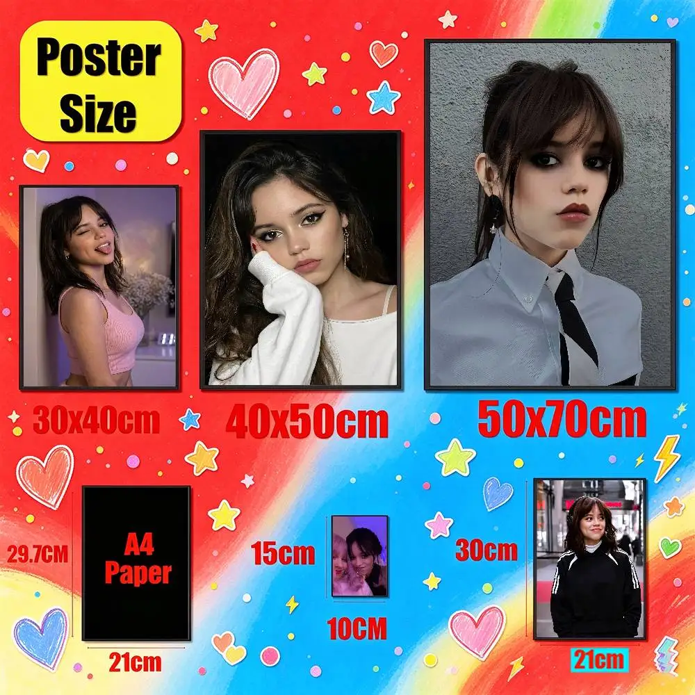 For Jenna Ortega Poster Sticker Cover Bars Custom Film Self-adhesive Ornament Collectibles Playbill