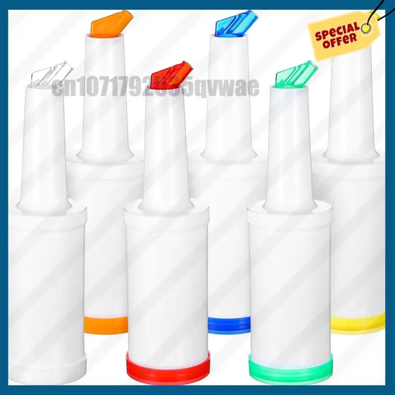 -A89Z 6er-Pack Bar-Saft-Gießen-Flaschen, Saft-Ausgießer, Kunststoff-Saftspender für die Bar mit auslaufsicheren Ausgießen