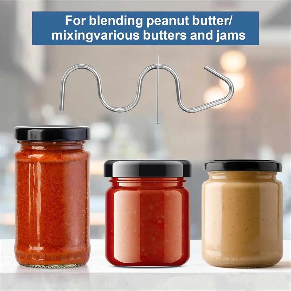 COFA Peanut Butter Stirrer, Stainless Steel Peanut Butter Mixer Tool, Belongs to Professional Peanut Butter Stirrer Tool