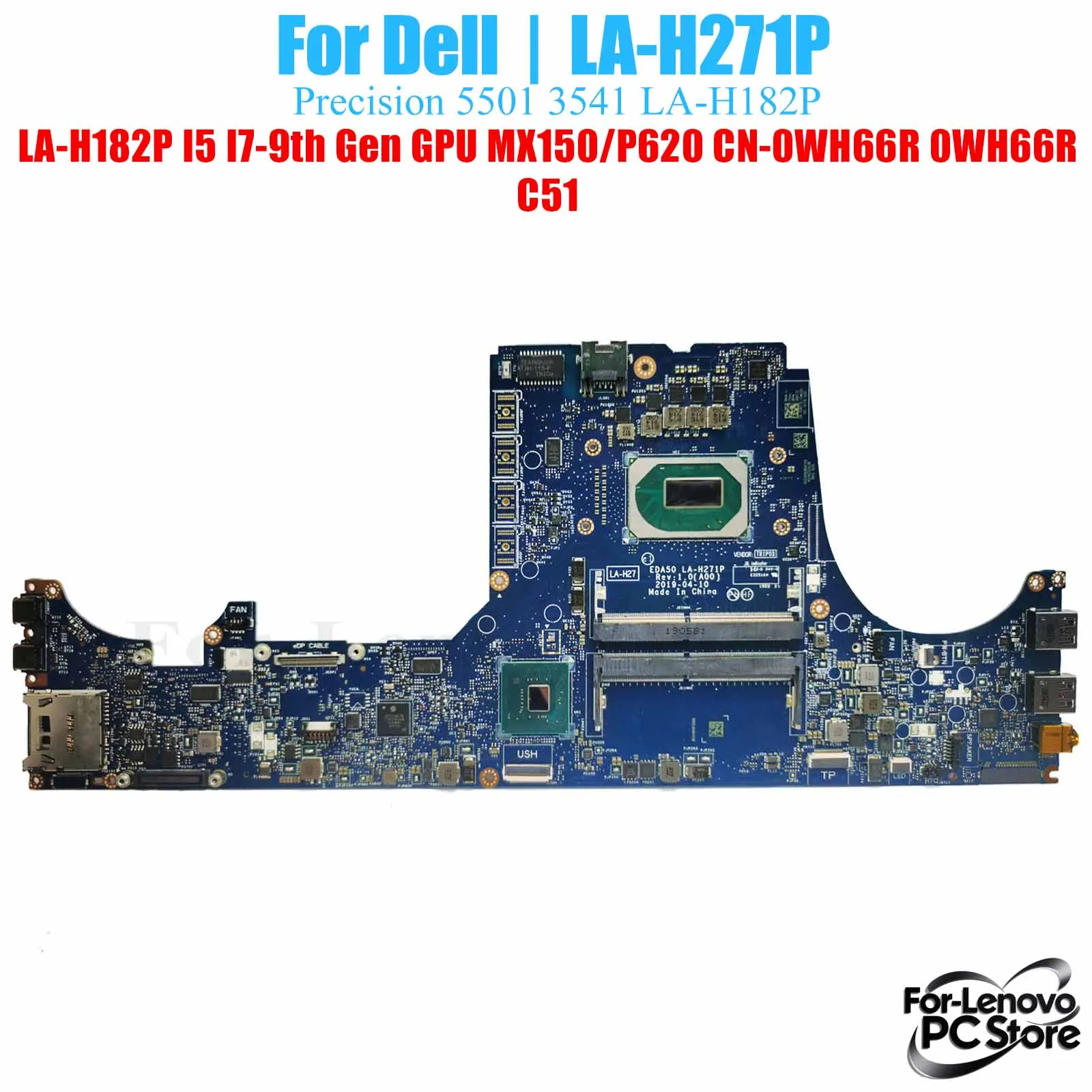 

LA-H271P For DELL Precision 7540 LA-H271P Notebook Motherboard i3 i5 i7 CPU 100% Tested Laptop Mainboard