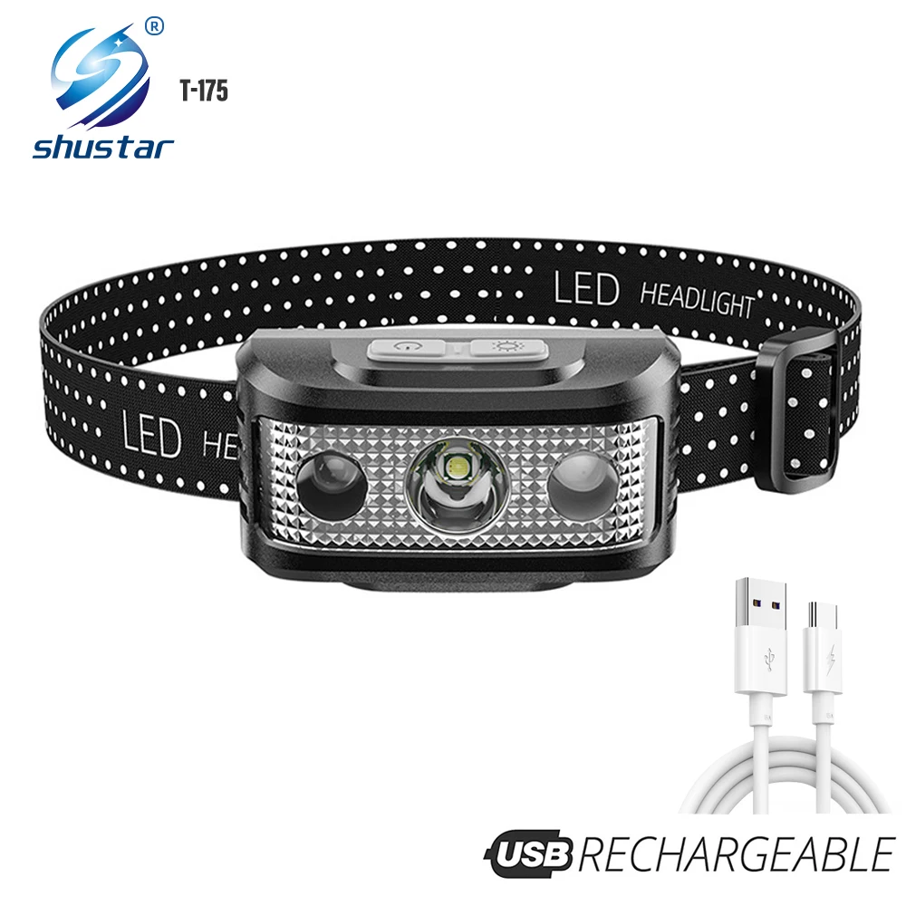 

Rechargeable Fishing Headlamp Headlight 3 Lighting Modes Super Bright Mini Light Suitable for camping, adventure, etc.