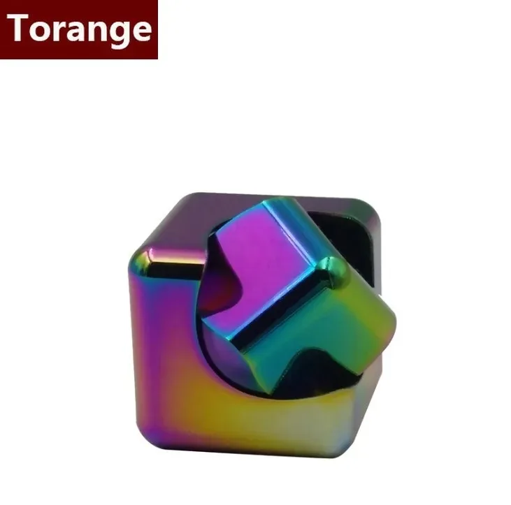 Metal Rubik's Cube Fingertip Gyroscope Rotating Colorful Small Square Finger Gyroscope Square Toy Adult Stress Reliever