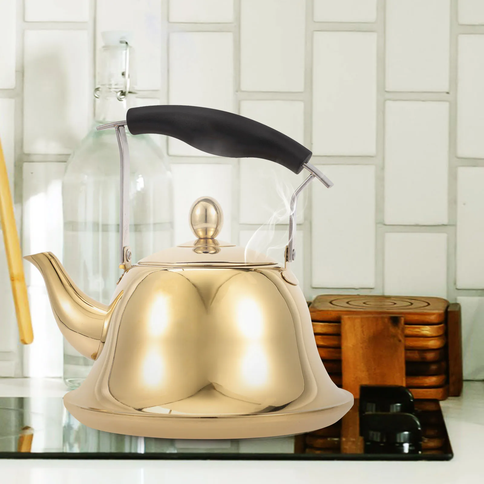 

1pcs Stainless Steel Whistling Kettle Home Use Tea Kettle Boil Water Fast Kitchen Water Heating Pot Rustproof