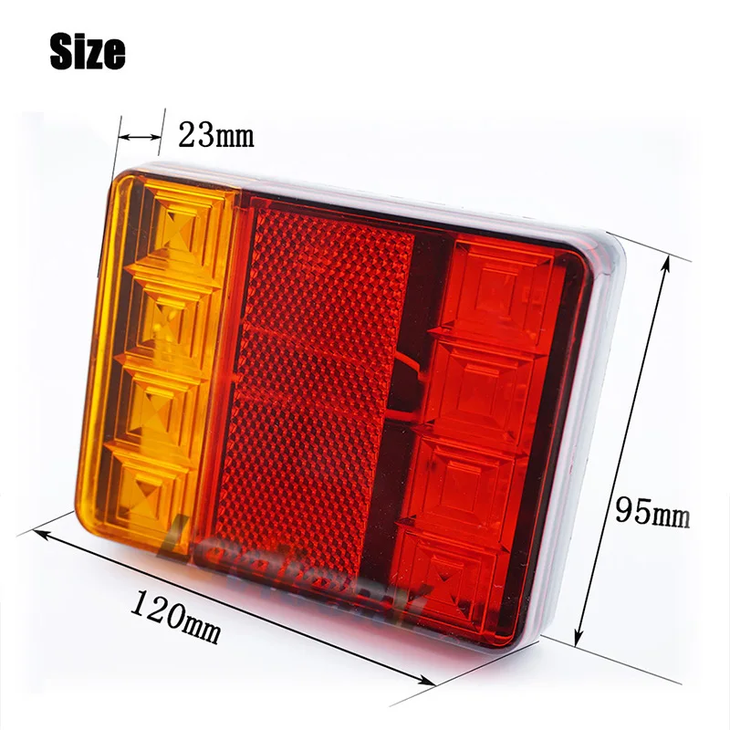 1Pc 12V Waterproof 8 LED Car Tail Light Rear Lamps Pair Boat Rear Parts for Trailer Caravans UTE Campers Truck Car Lighting