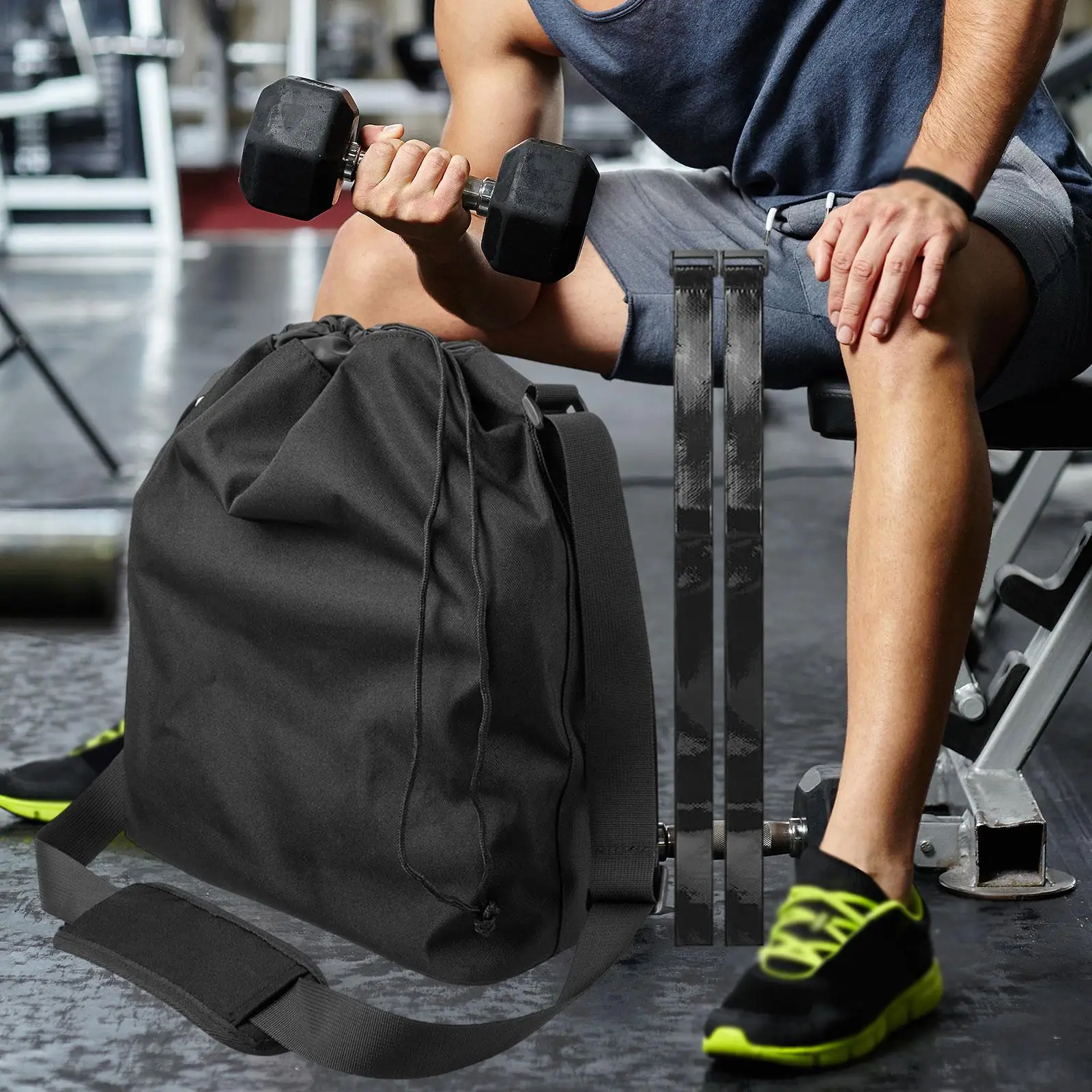 

Dumbbells Carry Bag Gym Crossbody Bag Large Capacity for Men Women Weekender Overnight for Training Swimming Camping Gym