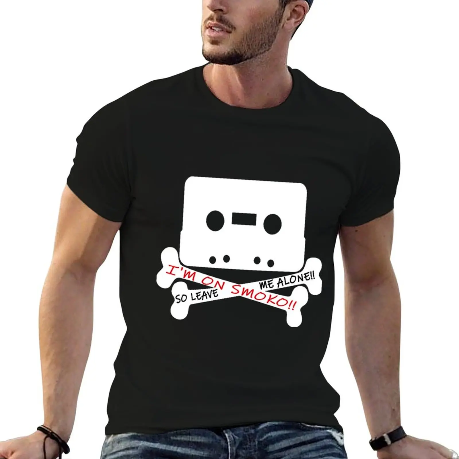 

I_m On Smoko Leave Me Alone Cassette Tape Crossbones Skull Retro Premium T-Shirt man t shirt designer T-Shirt
