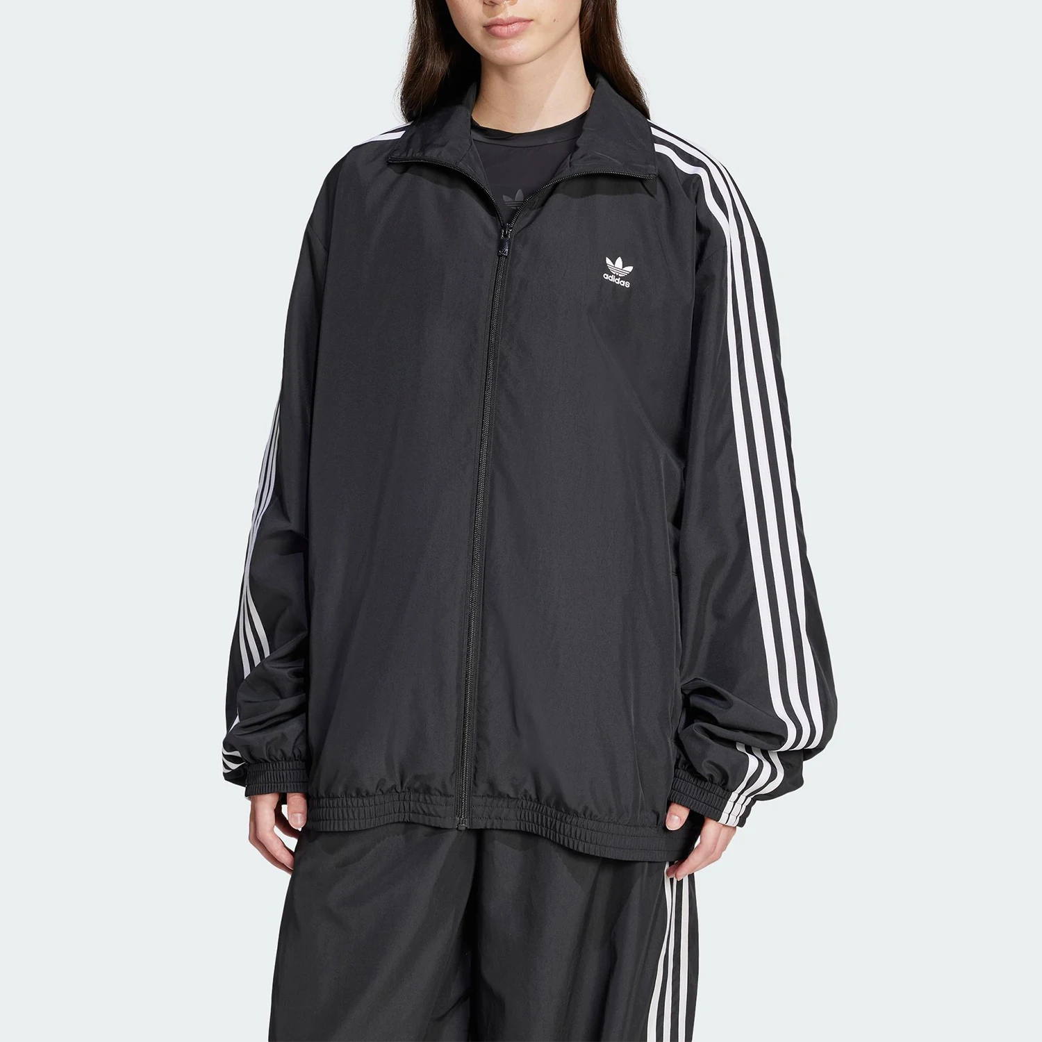 

Официальная женская свободная модная куртка Adidas с воротником-стойкой JD3392