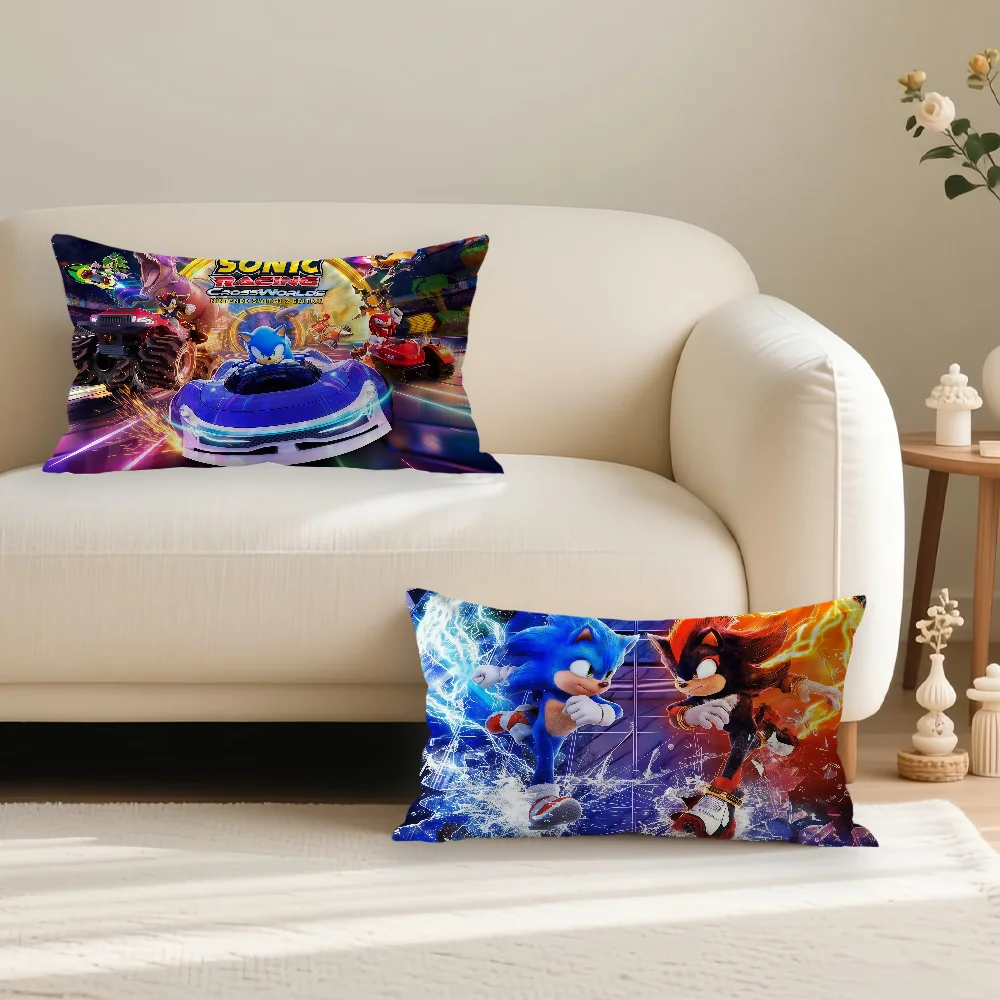 Racing Game S-Sonic R-Racing Pillow Case Suitable For Decorating Homes Bedrooms Children Room Sofas And Other Places