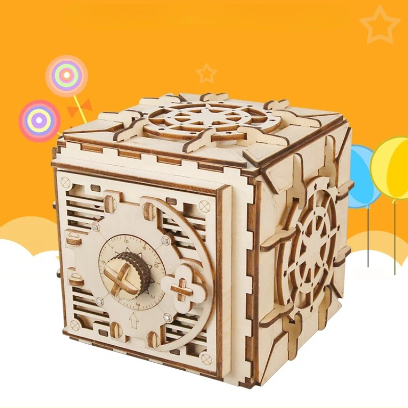 Password Safe Box DIY Science Kit Hand Assembly Mechanical Cipher Model STEAM Physics Experiment Educational Craft Fun Invention