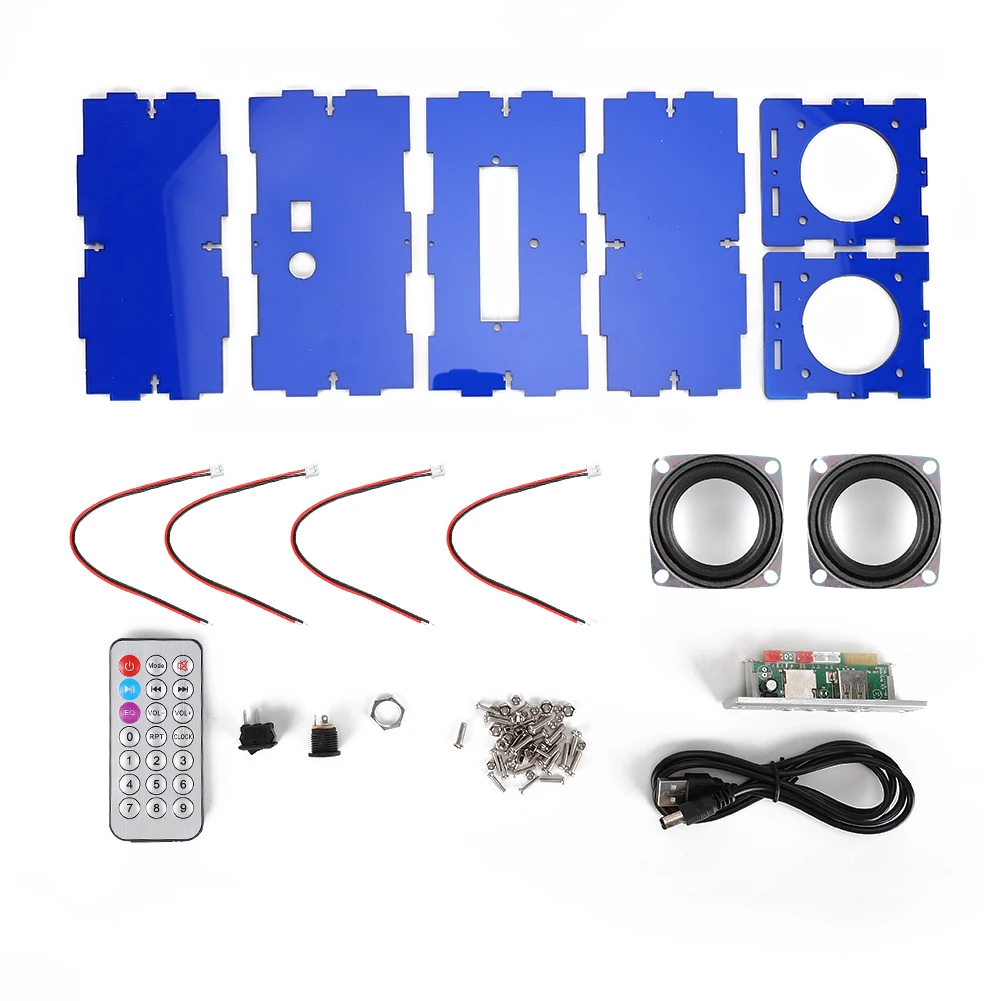 

Набор для самостоятельной сборки Bluetooth-колонки: MP3-плеер, стереозвук 3 Вт, мини-усилитель с пультом ДУ, простая сборка, прочный и стабильный.