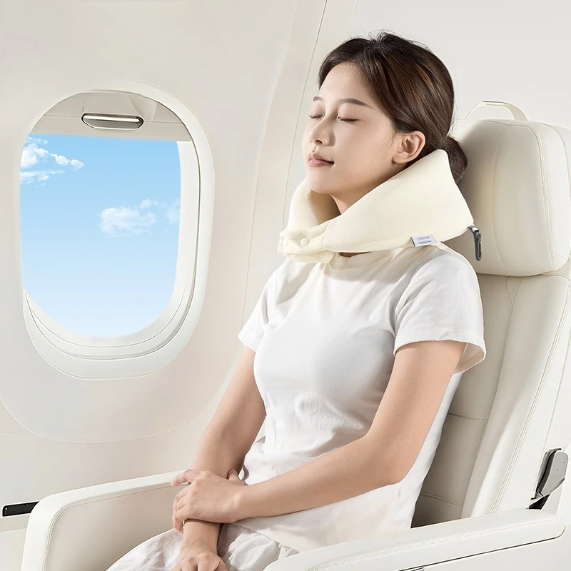 Memory Foam U-Shaped Pillow Travel U-Shaped Neck Support Pillow Portable Neck Pillow Foldable for Storage