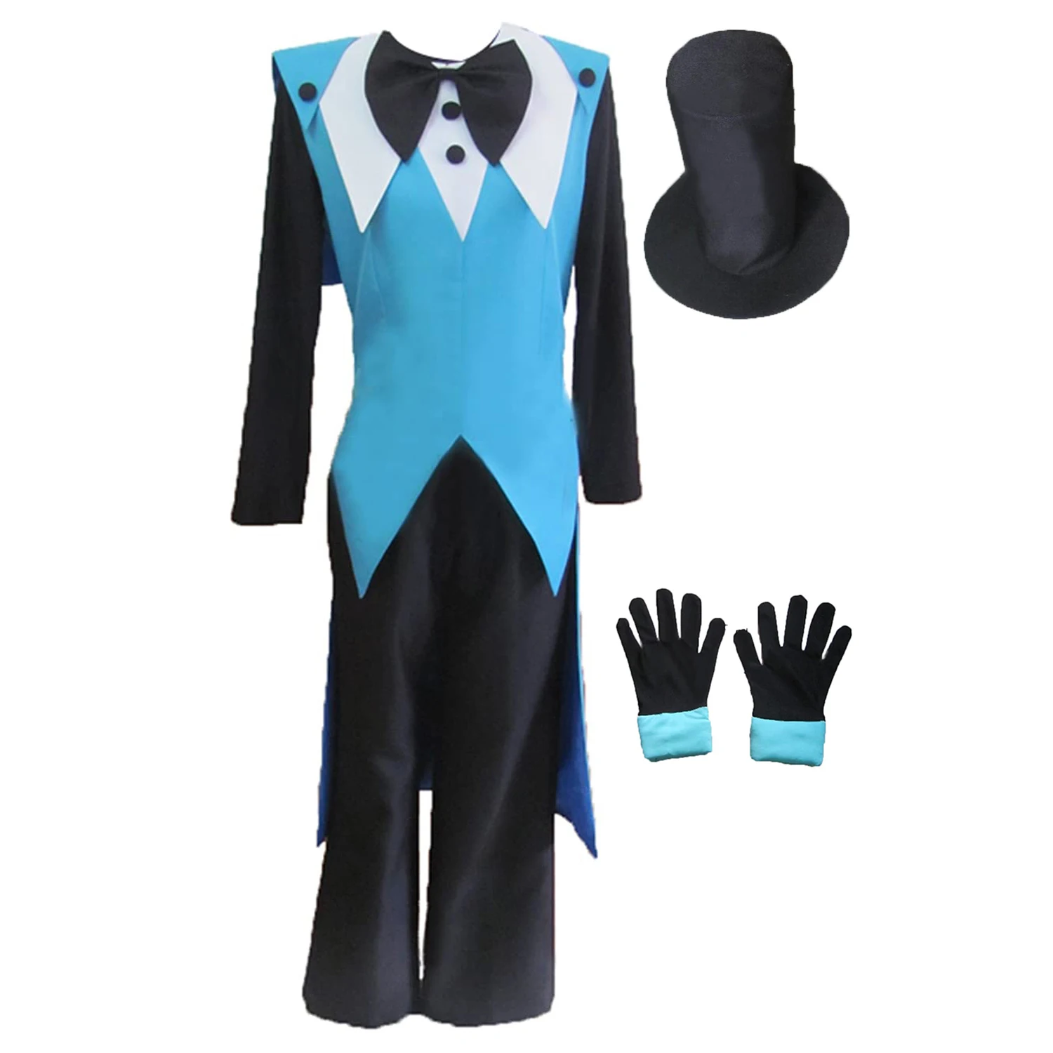 

SingXeng Anime Bill Cipher Cosplay Costume Suit+Hat+Gloves+Bow Mystery Attack Outfit Halloween Clothing Customize