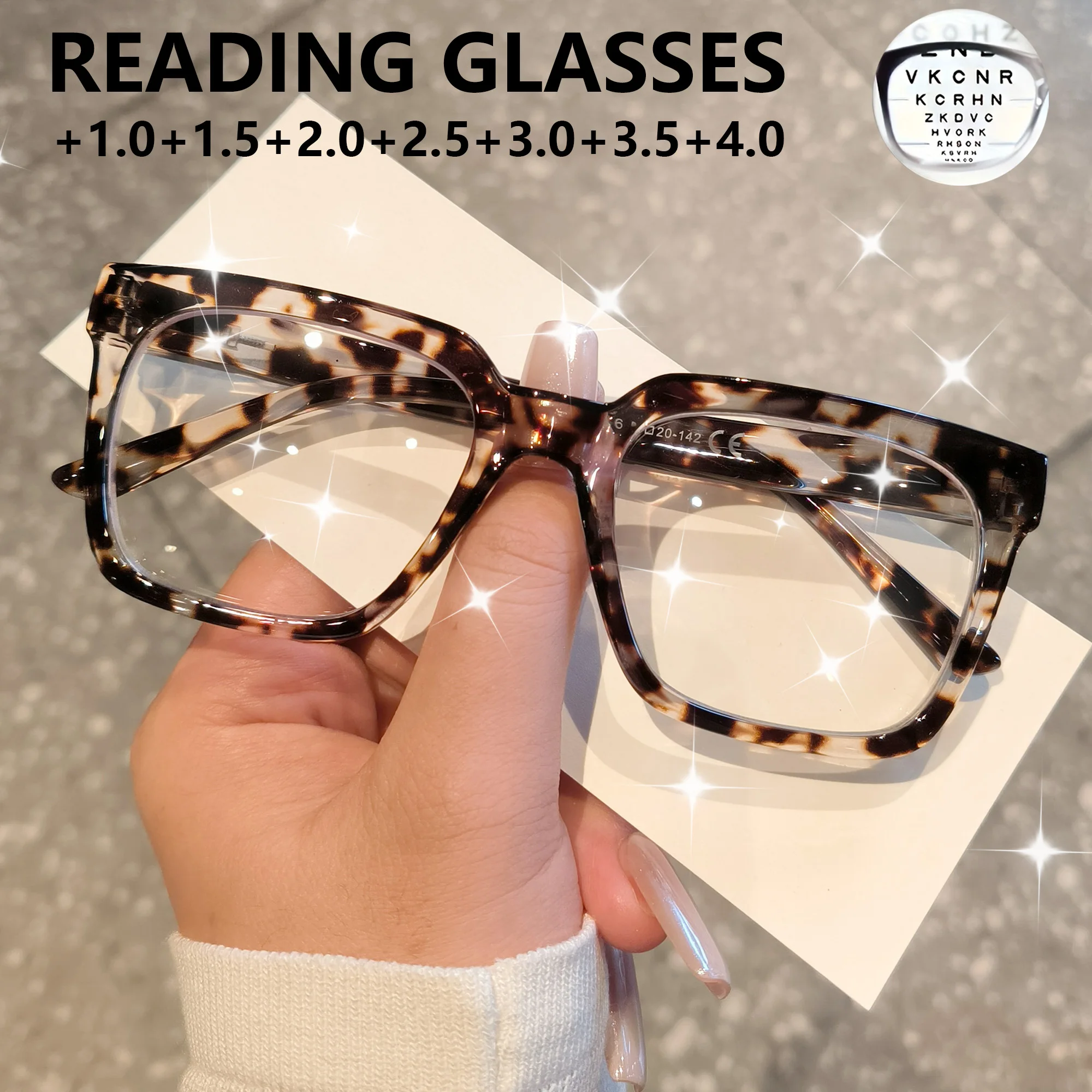 Vintage Tortoise Square Reading Glasses with Spring Hinge Eyewear Leopard Glasses Lightweight Eyeglasses Unisex Readers Glasses