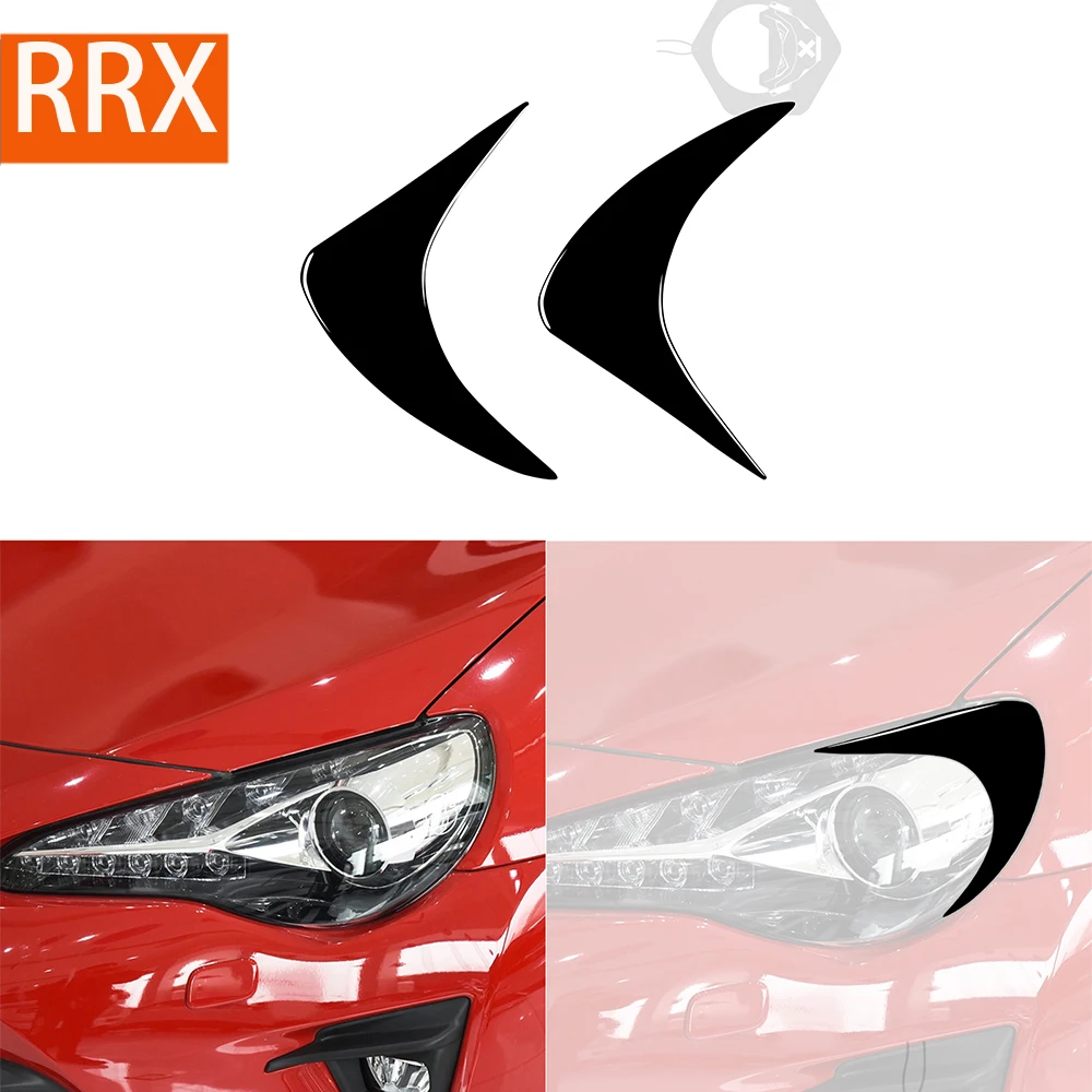 

For Toyota GT86 2013 2014 2015 2016 2017 2018 2019 2020 Front Headlight Eyebrows Piano Black Refit Stickers Car Accessories