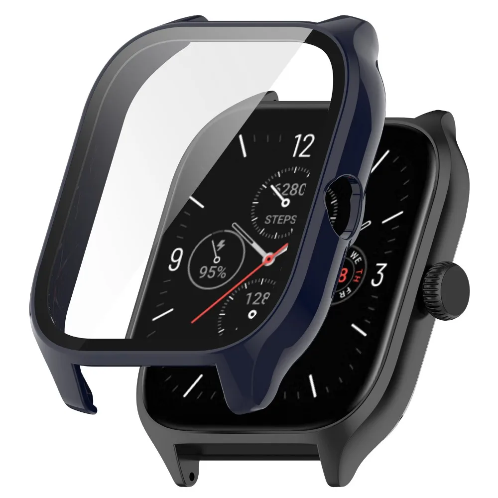 Custodia per PC + vetro temperato per Amazfit GTS 4/GTS 4 Mini proteggi schermo custodia protettiva per Smartwatch per paraurti Amazfit GTS 3