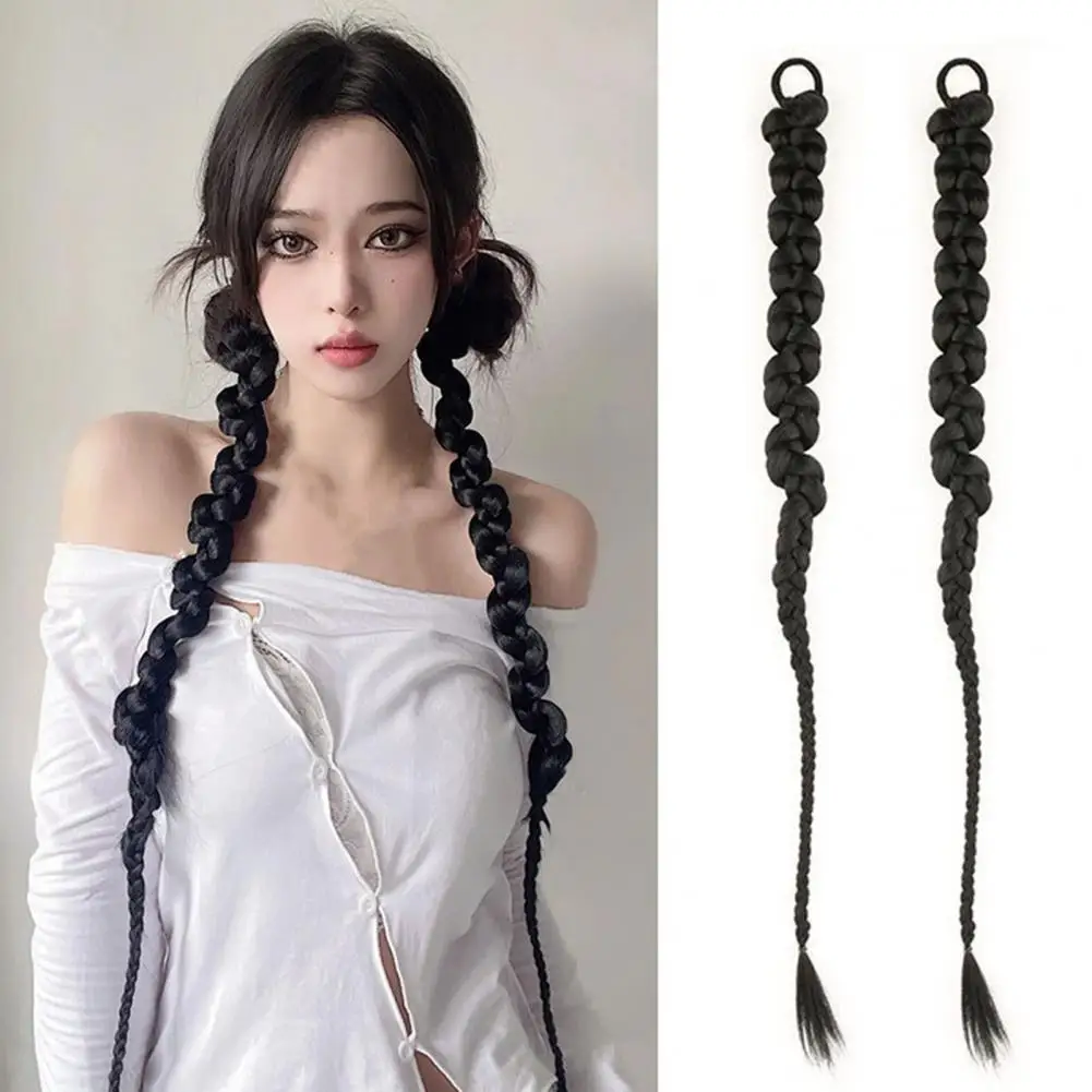 

Stylish Braid Wig Natural Thicken-hairs Fluffy Euro-American Long Style Ponytail Wig