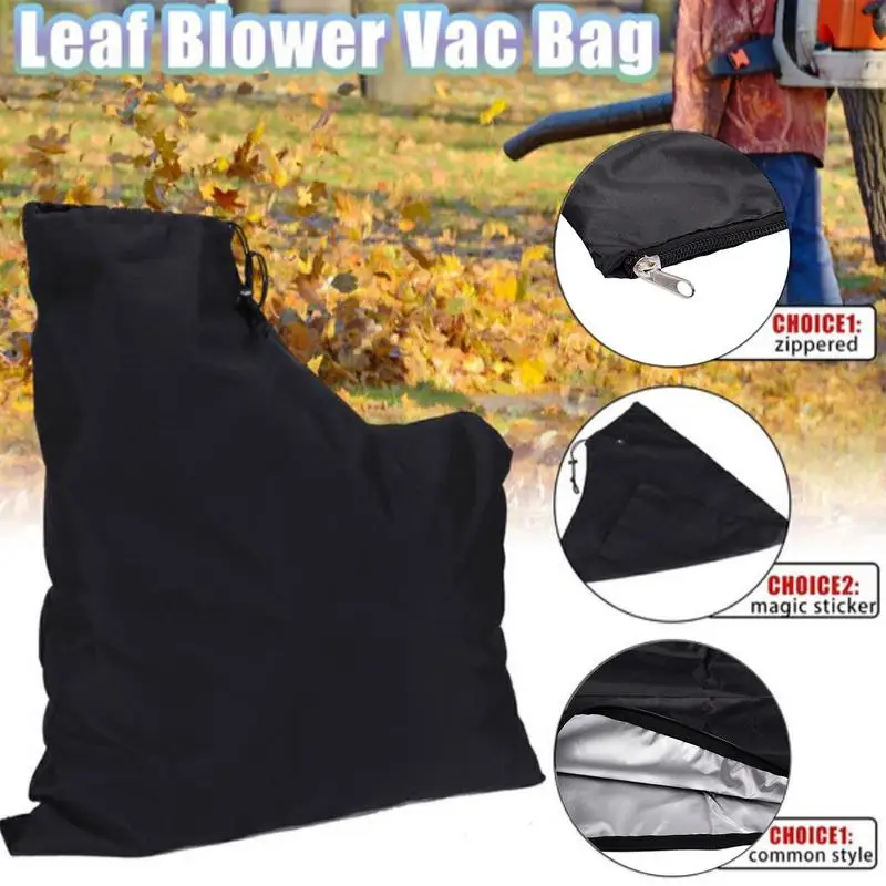 black Universal Leaf Blower Bag Replacement Self Unloading Bag Adjustable Leaf Collection Replacement For Vacuum Storage Bag