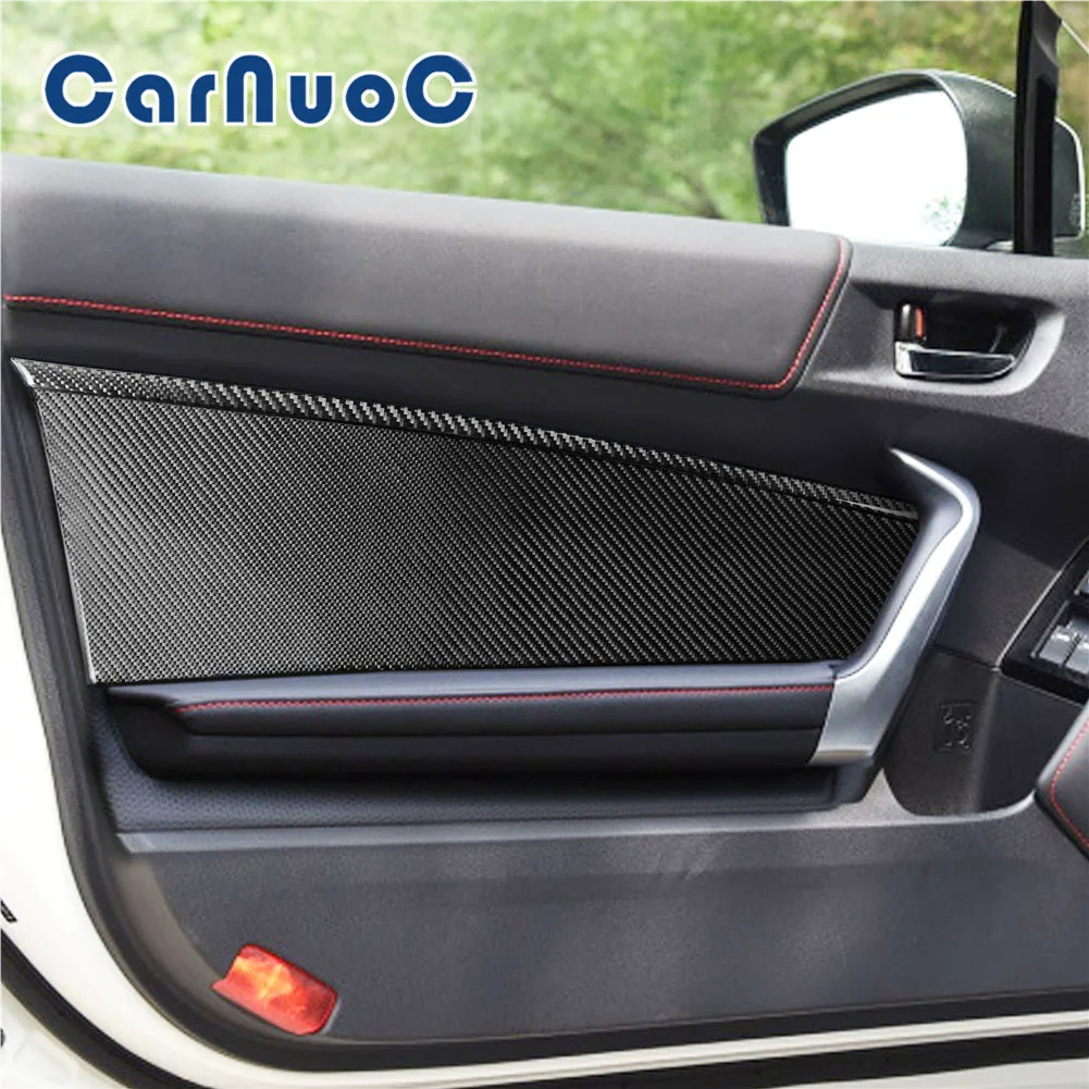 

Car Carbon Fiber Stickers For Toyota 86 Subaru BRZ 2016-2020 Accessories Door Anti Kick Panel Decorative Strips Interior Parts