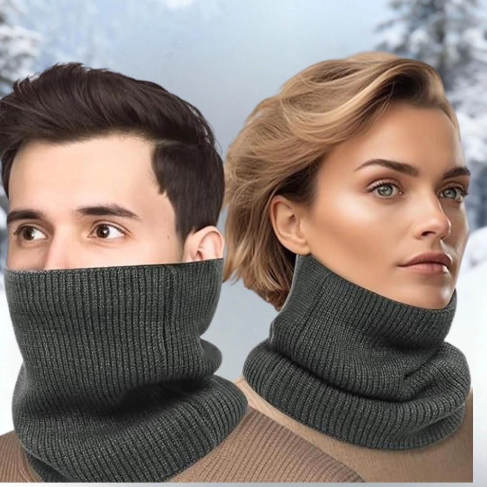 

Winter Knitted Neck Warmer Scarf For Women Men Turtleneck Face Cover Skating Hiking Snood Scarves Cold-proof Fake Collar Scarf