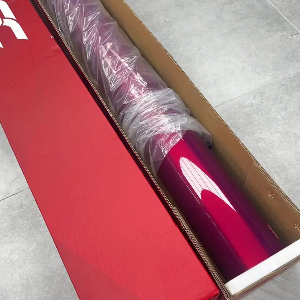 50cm * 300cm mais alta qualidade pet flexível rosa vermelho vinil carro envoltório filme com cola de importação como 3m qualidade à prova dwaterproof água folha adesivo