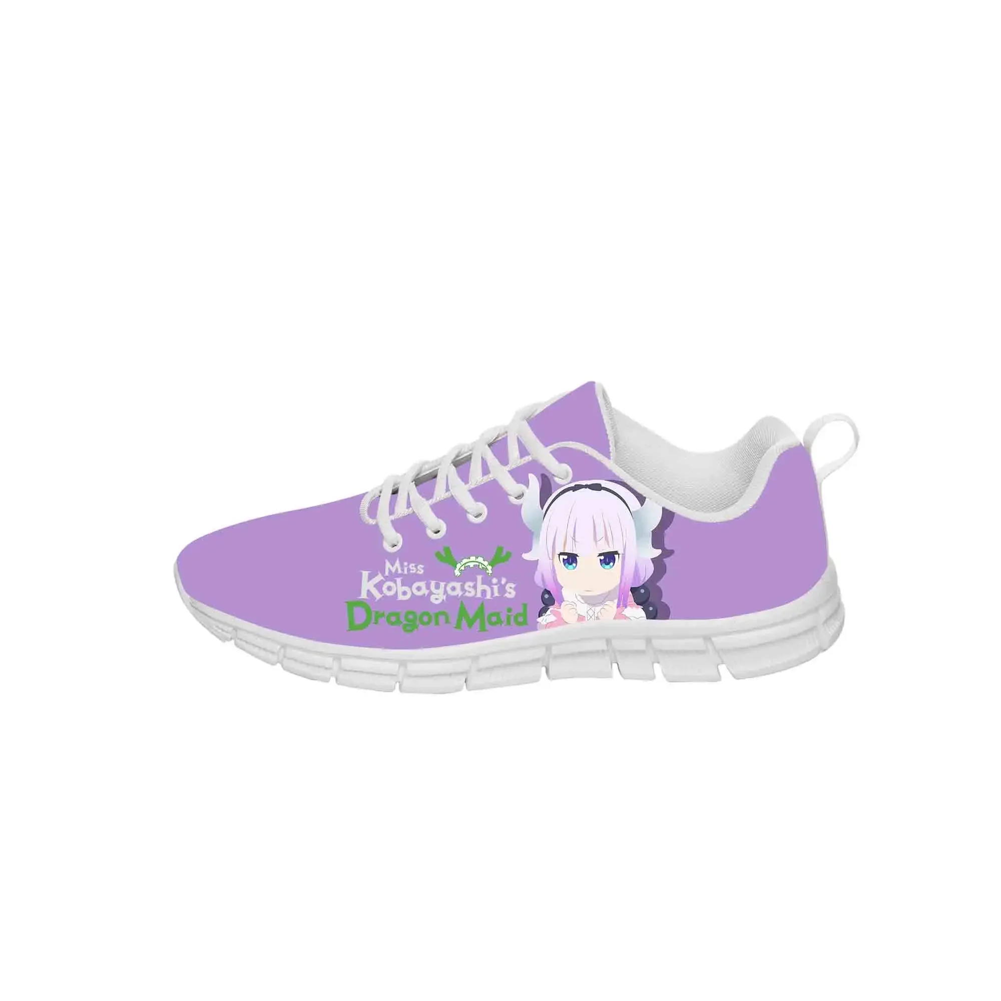 

Популярные кроссовки в стиле аниме Miss Kobayashi's Dragon Maid, мужские и женские модные повседневные кроссовки из ткани и холста, легкая обувь с 3D принтом