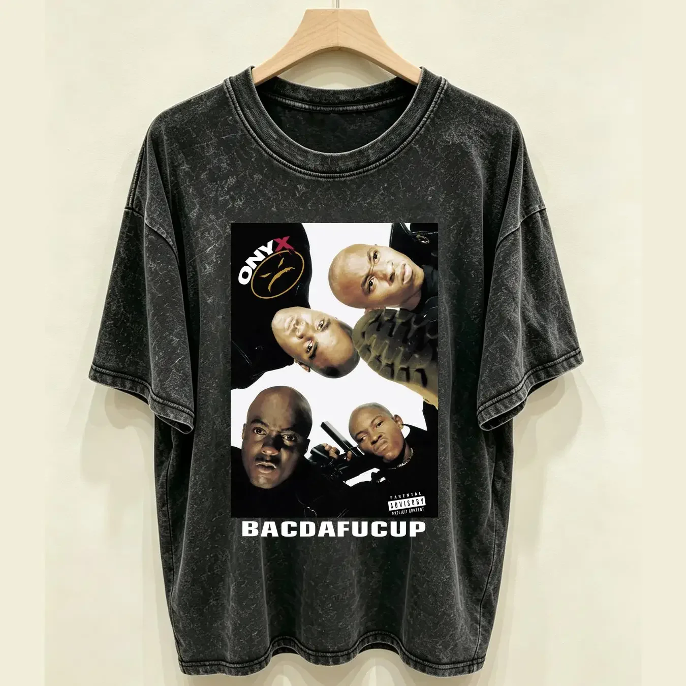 washed T Shirt onyx bacdafucup vintage Washed fashion Casual Comfortable homme Top For Everyday Wear Versatile Stretched Soft