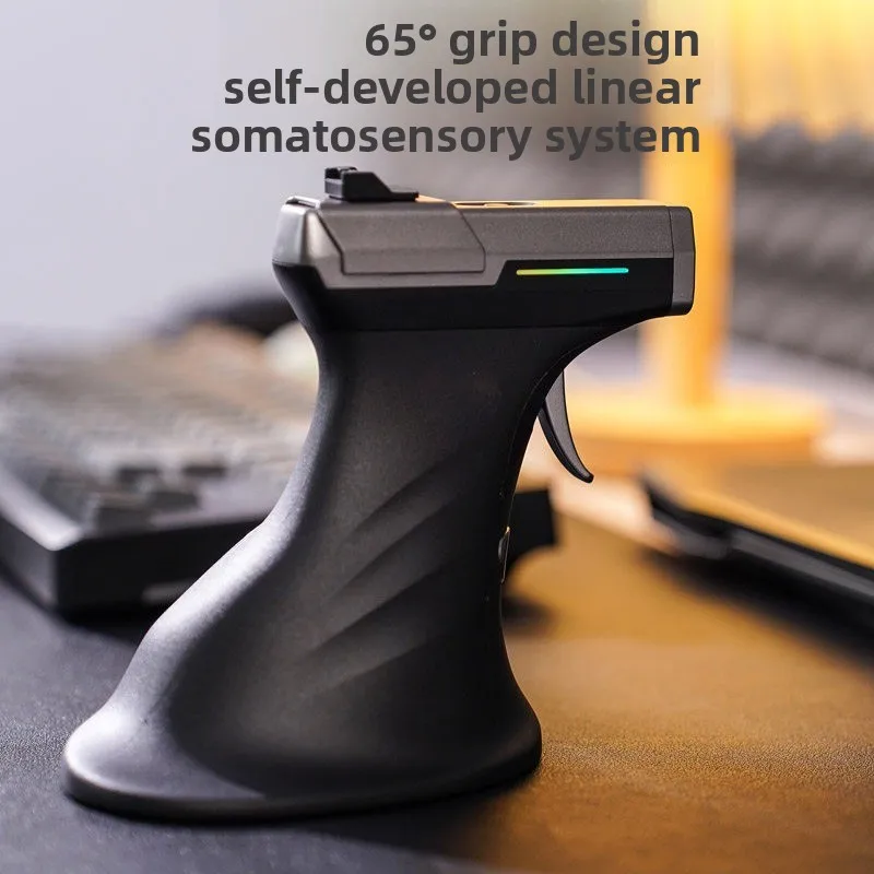RAGNOK Gun-Shaped Gaming Mouse Ergonomic Tri-Mode Wireless Connection Comfort Hand Grip Professional Esports Shooting Mice