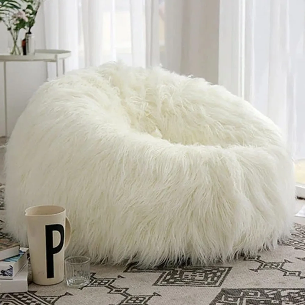 

Fluffy Lazy Sack(No Filler), Super Soft Furry Stuffed Animal Storage Bean Bag Chair Cover, Stuffed Animal Storage Bean Bag