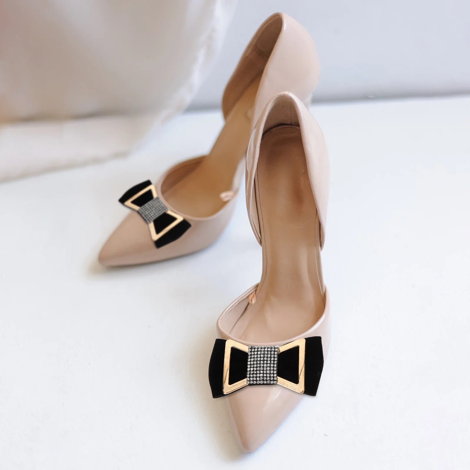 1 زوج فراشة عقدة حذاء ديكور الراين أنيقة مضخات الزفاف الديكور النساء حفلة موسيقية إكسسوارات جذابة هدية #4