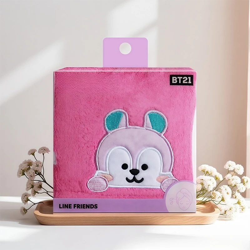 BT21 Cooky RJ Koya Shooky Chimmy Haartrockenmütze mit hohem Farbwert, Cartoon-Druck, verdickt, wasserabsorbierend, schnell trocknend, Duschhaube – Detail 5