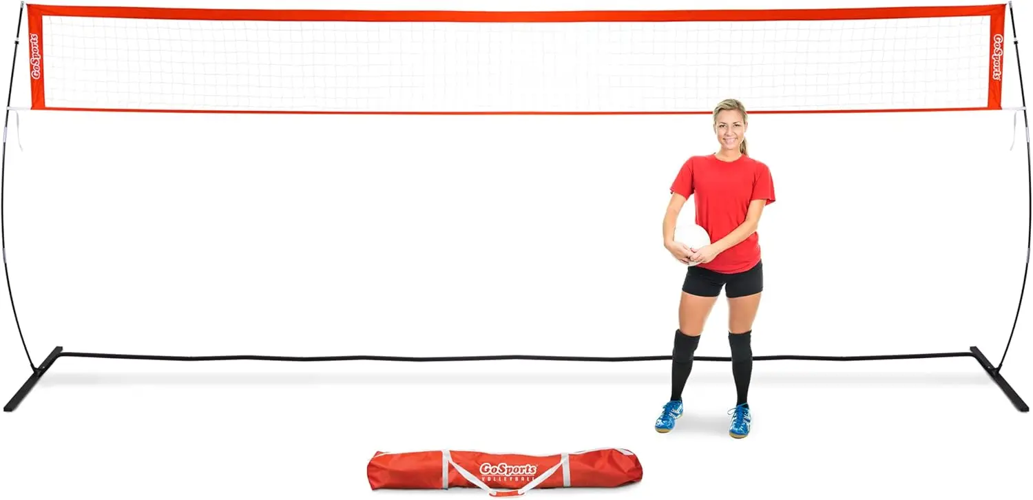 

Freestanding Volleyball Training Net 20 ft for Indoor Outdoor Use, Instant Setup, Height Adjustable